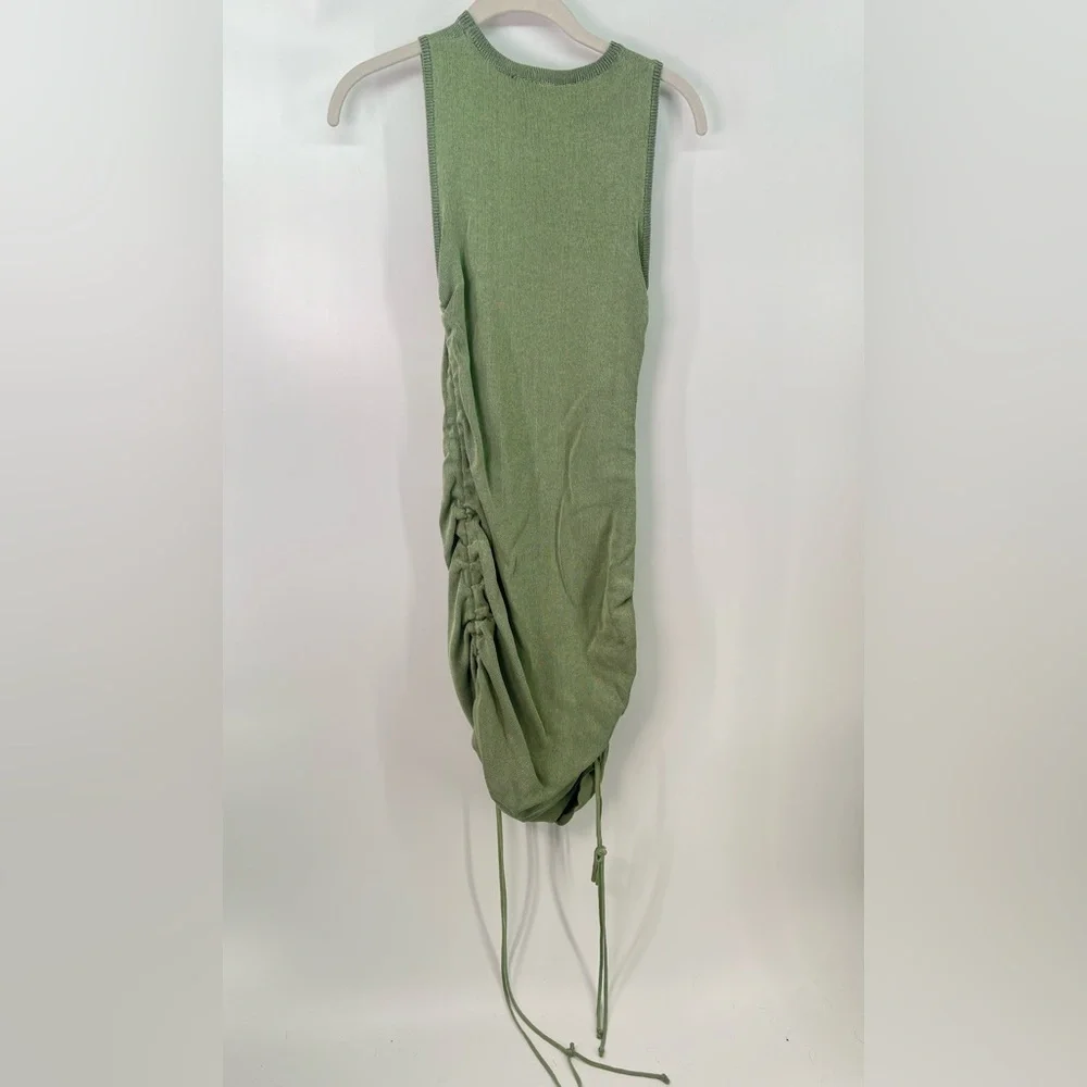 Lioness Sage Green Military Minds Ruched Sleeveless Mini Dress M Medium - Picture 8 of 11
